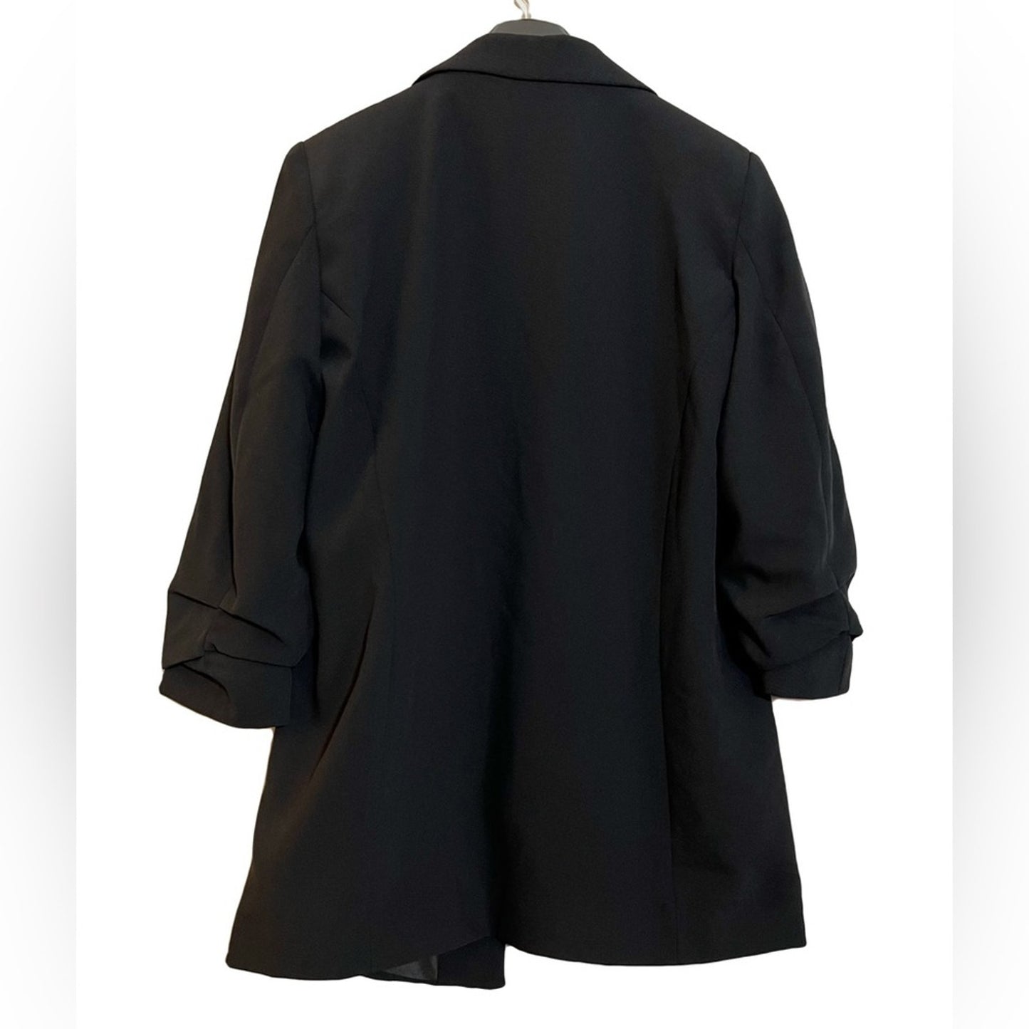 River Island 3/4 Sleeve Open Front Black Blazer/US 4/UK 8