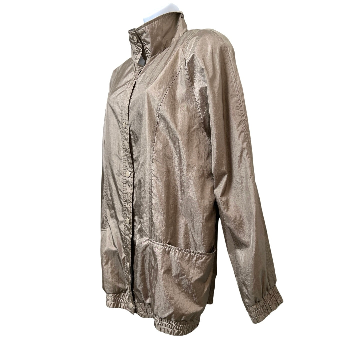 Haband! Vintage 90s Metallic Champagne Windbreaker/L