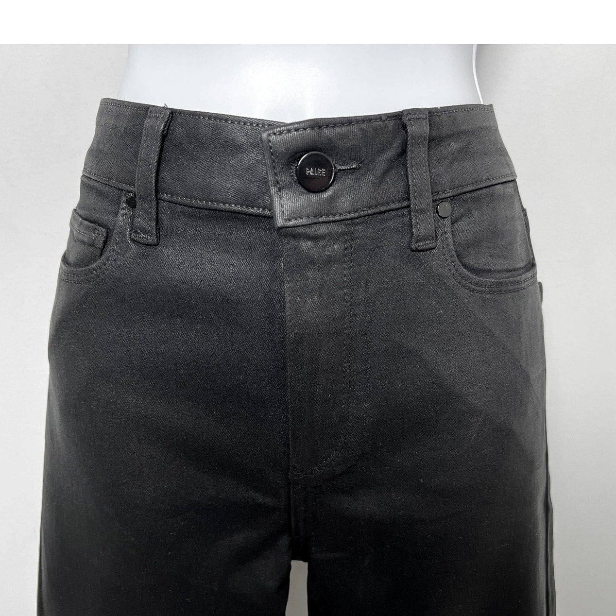 PAIGE Women's Cindy Luxe Coating Black Slim Straight Jeans