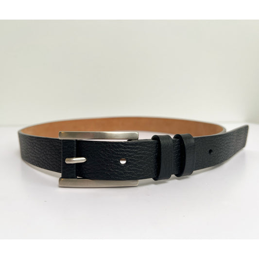 Talbots Genuine Italian Textured Black Leather Belt/S