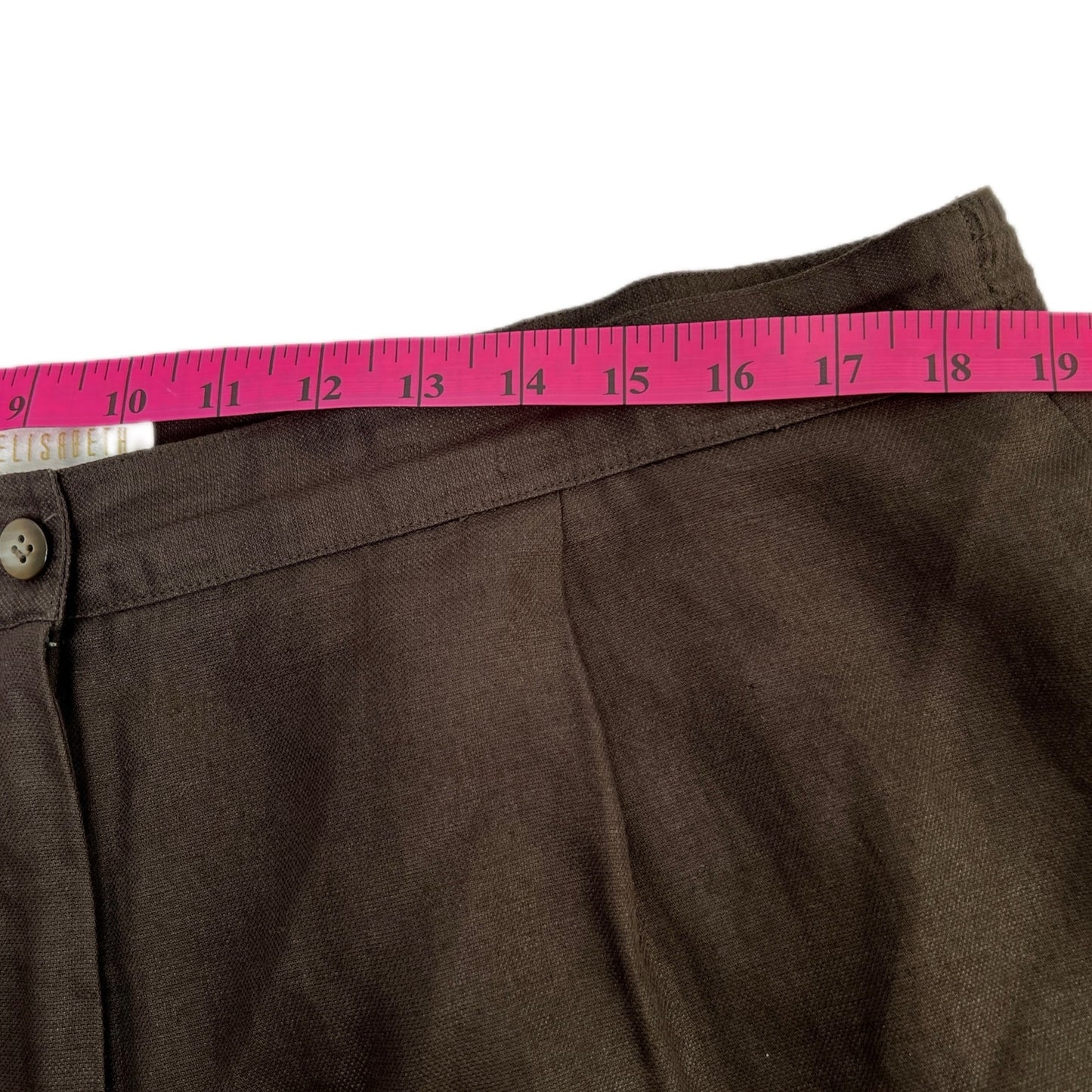 Elisabeth by Liz Claiborne Brown Linen Blend High Waist Shorts/16 (Fits Large)