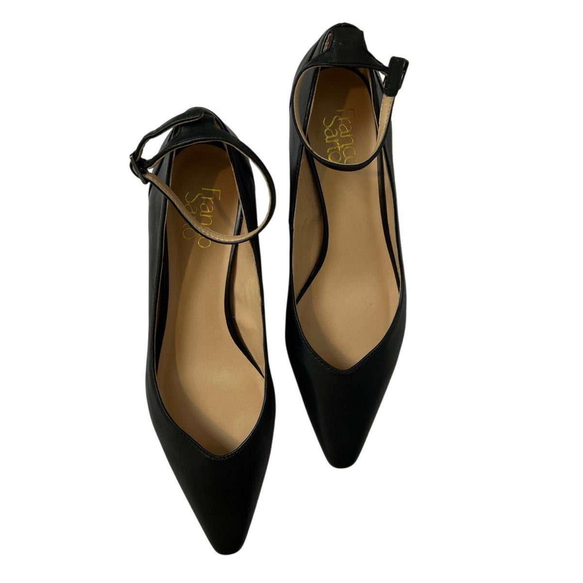 Franco Sarto Pointed Toe Block Heel Ankle Strap Pump 8.5M