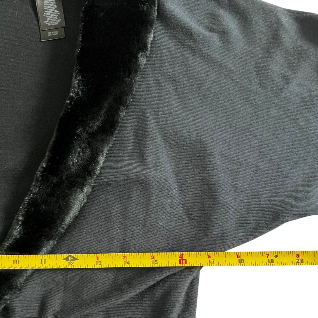 Vintage Y2K Axcess Liz Claiborned Fur Collar Cardigan XL