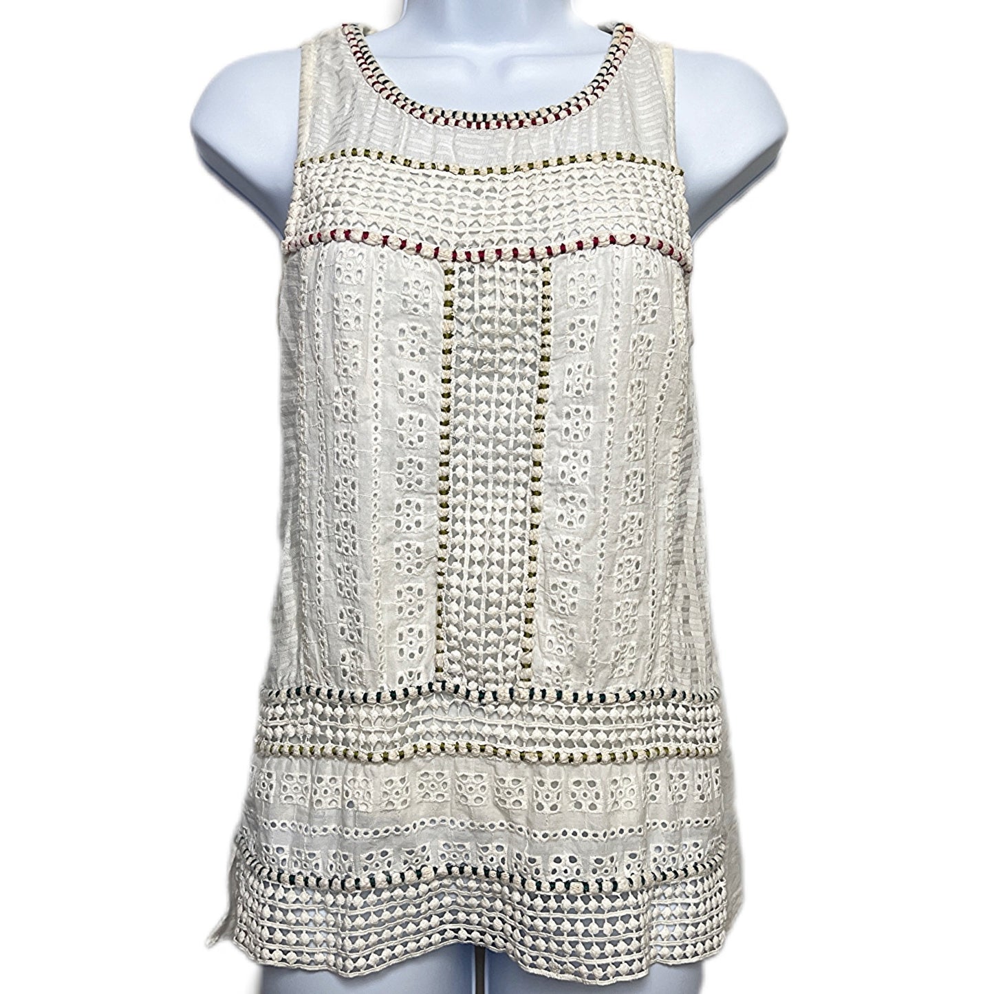 Anthropologie Akemi + Kin Boho Eyelet Knit Sleeveless Top/XS