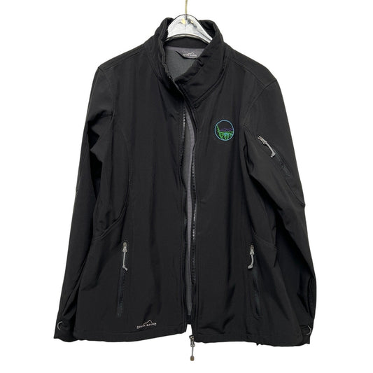 Eddie Bauer Fleece Lined Jacket - Black, Embroidered, Large