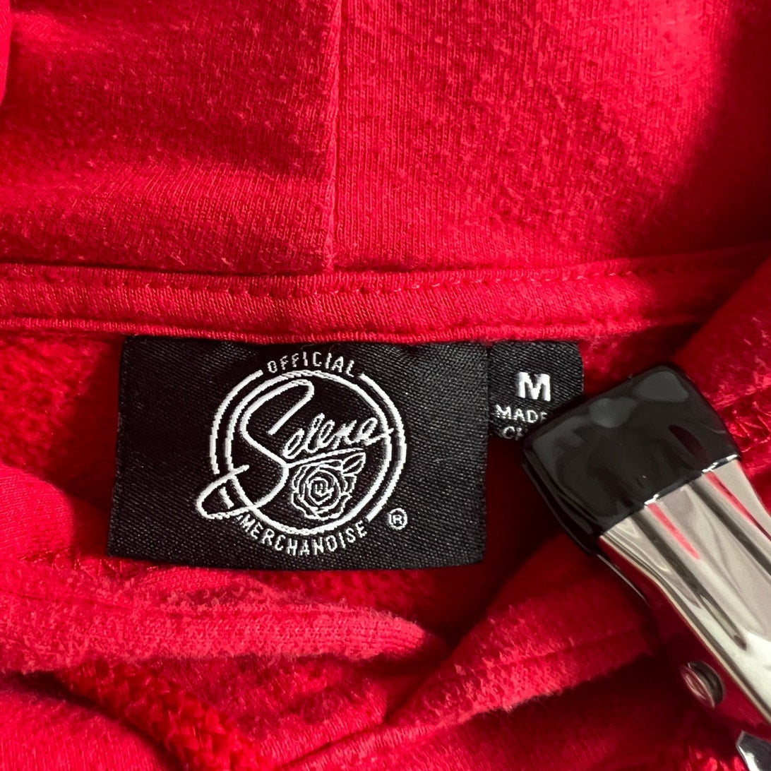 Selena Official Merch Floral Sleeve Red Hoodie M