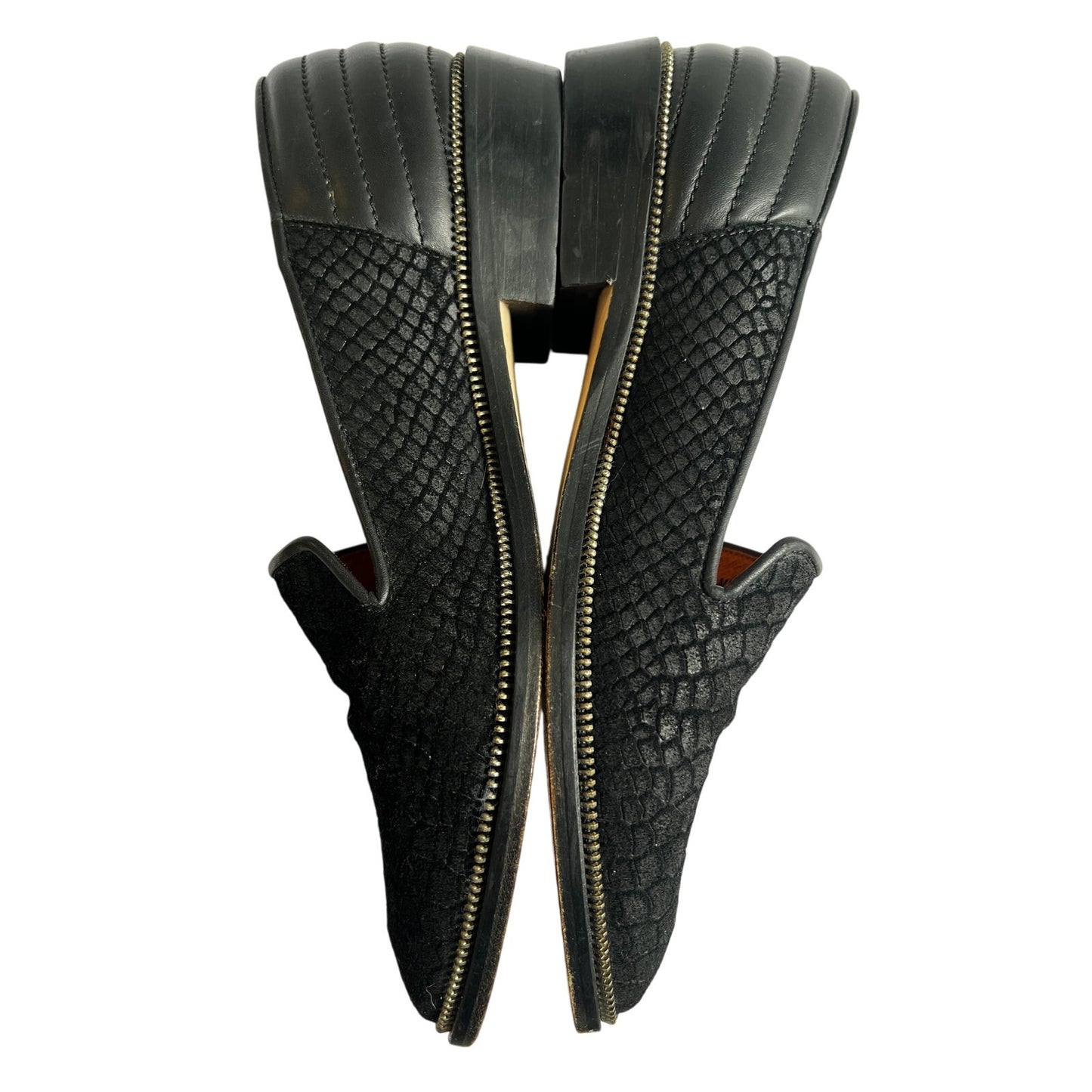 The Kooples Black Python Suede and Leather Loafer 7