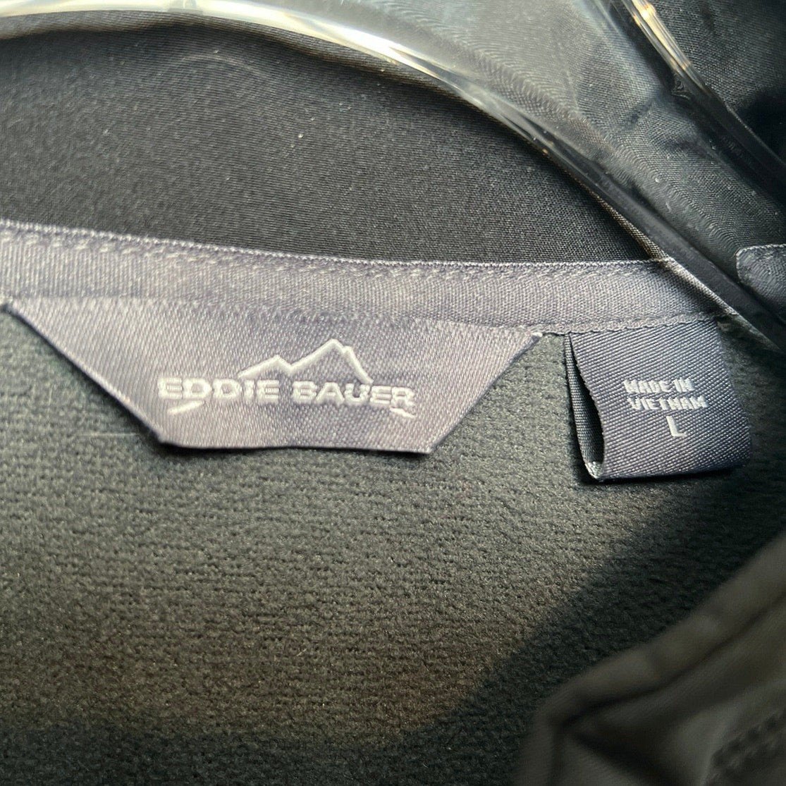 Eddie Bauer Fleece Lined Jacket - Black, Embroidered, Large