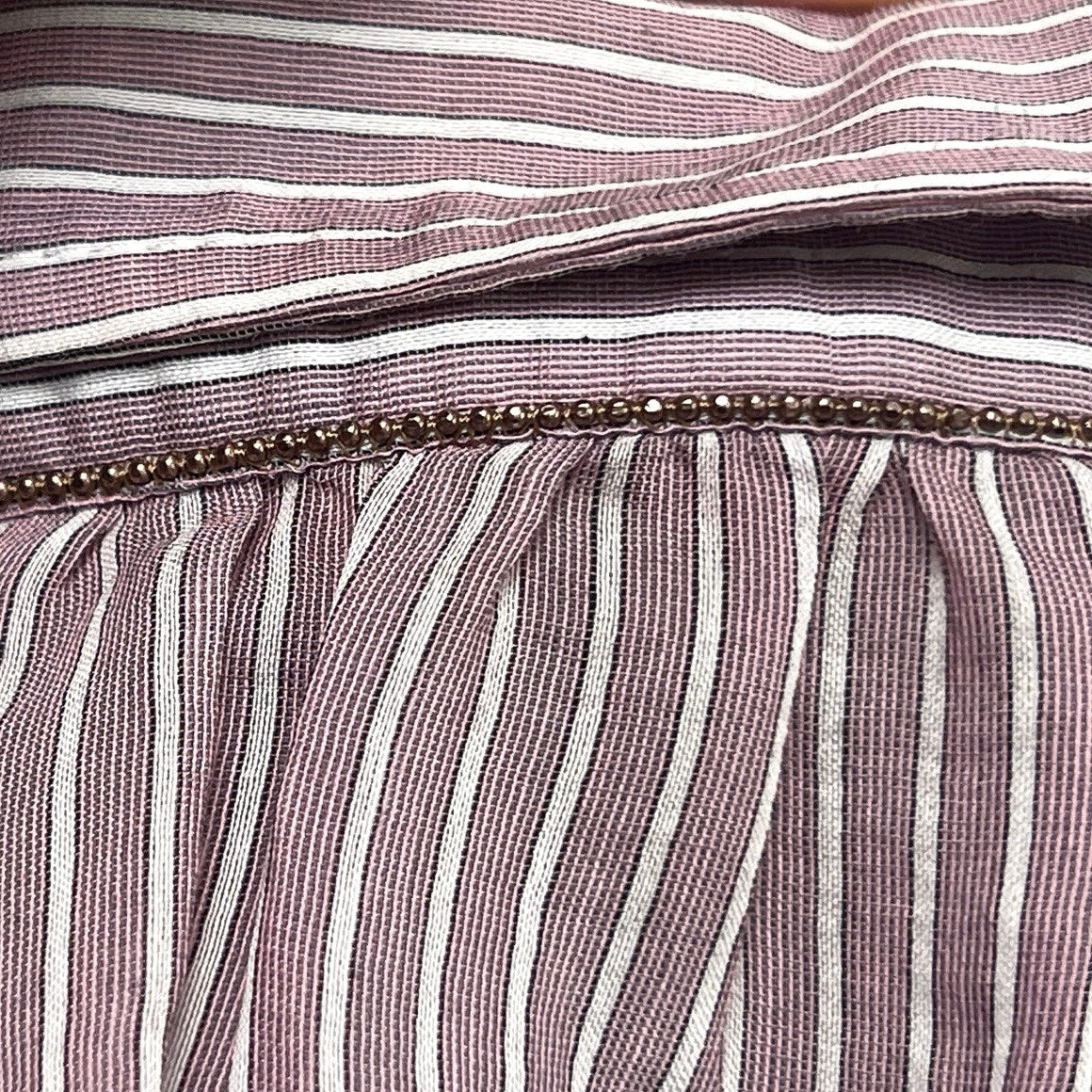 Brunello Cucinelli Cotton/Silk Blend Striped Button-Front Shirt/XL