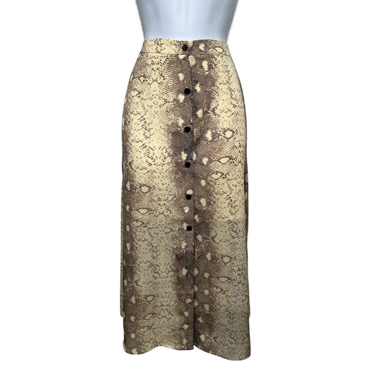 Vestique Snake Print Button Front Midi Skirt NWOT / Small