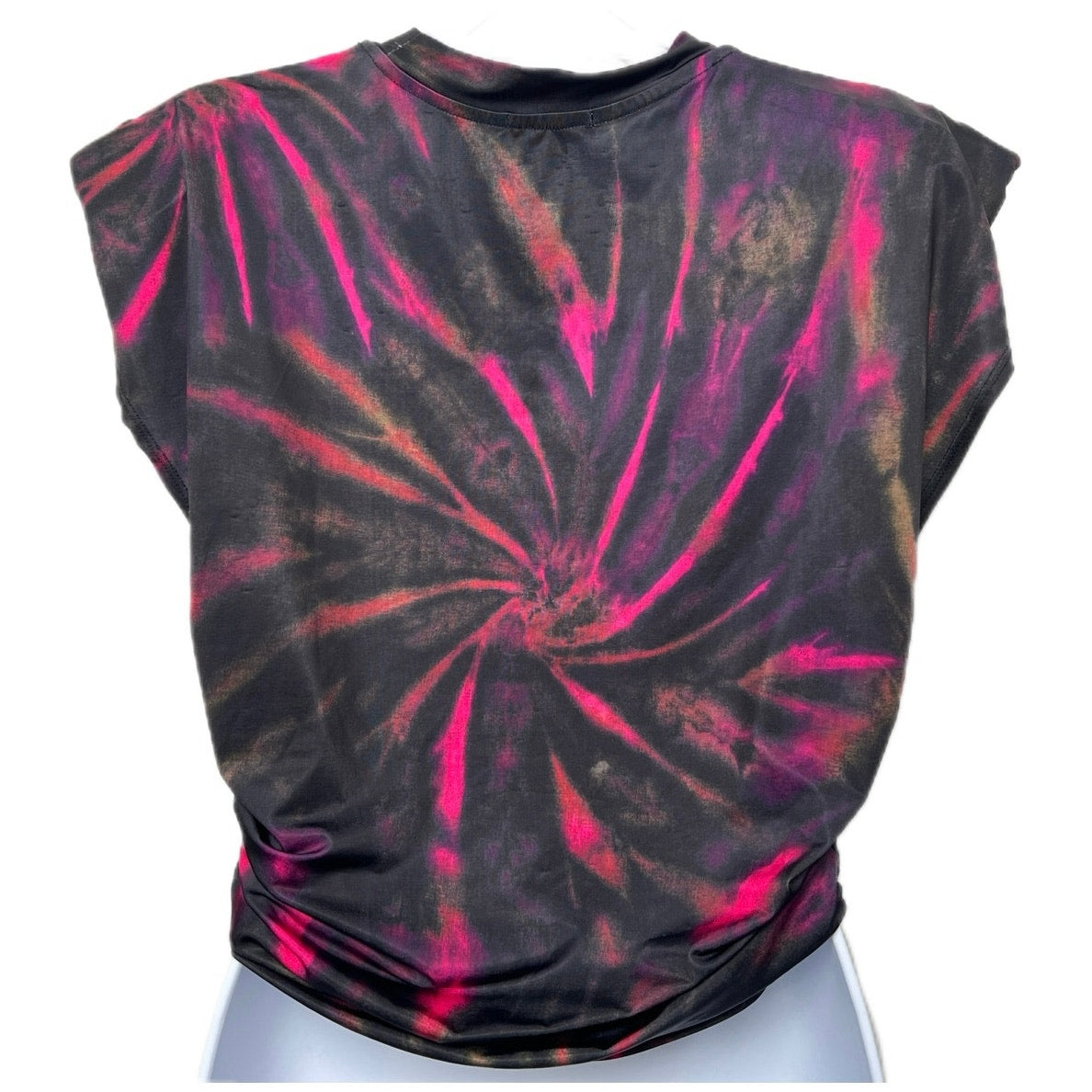 AFRM Billie Shoulder Pad Crew Neck Drop Arm Draped Top M