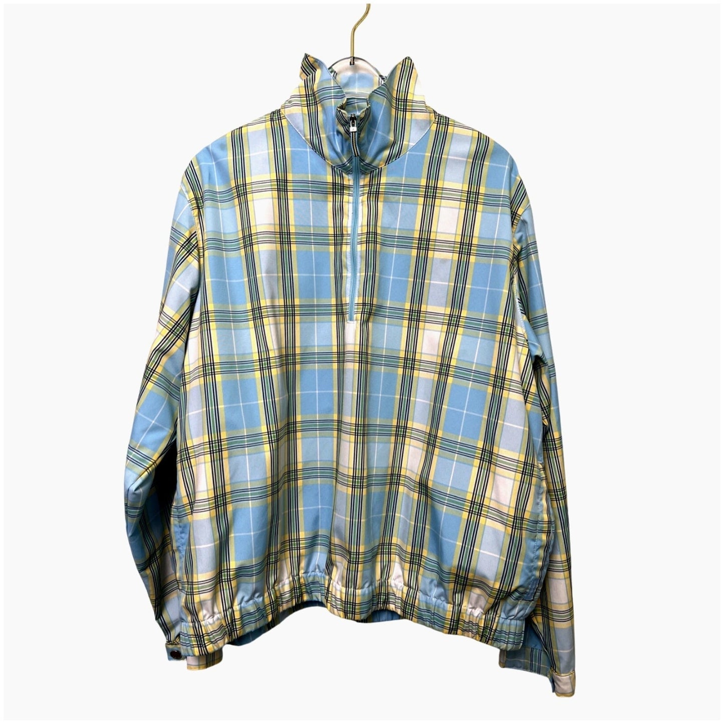 LizGolf x Liz Claiborne Plaid Women's 1/4 Zip Windbreaker L