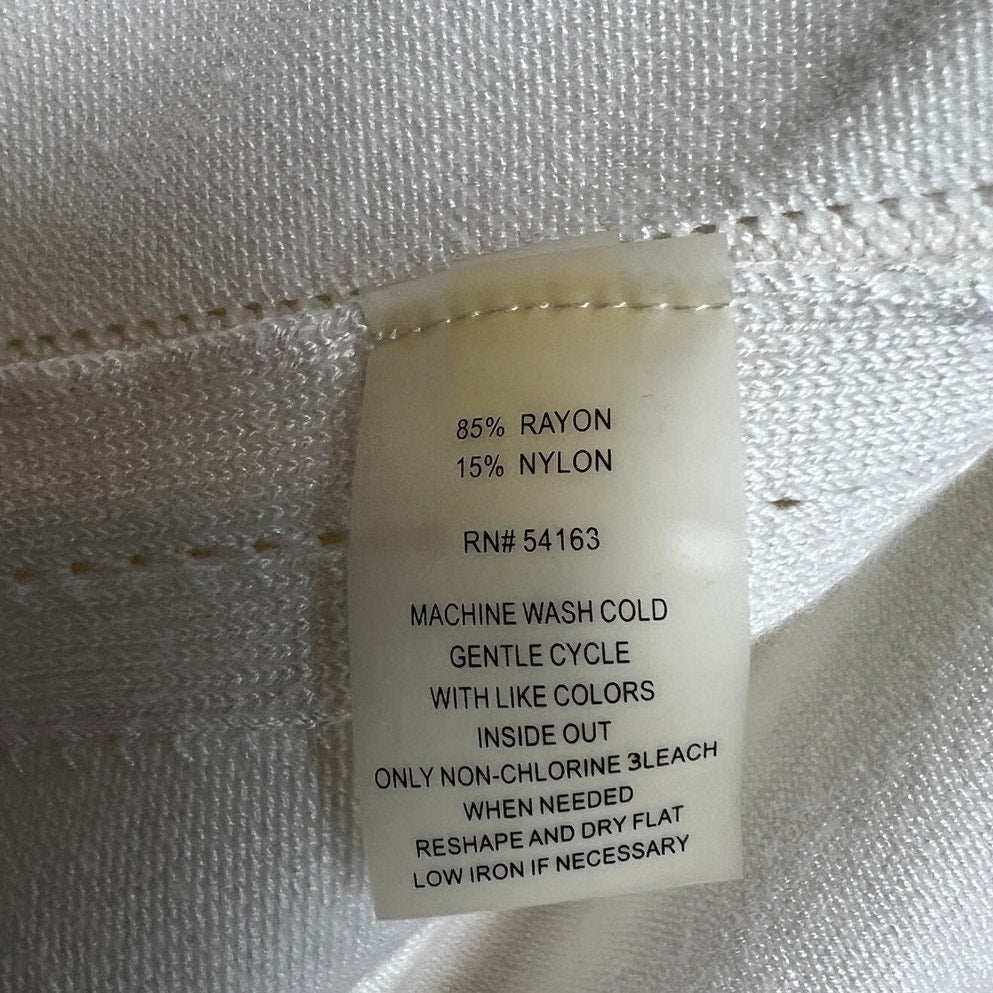 Calvin Klein Cream with Gold Chain Trim Cropped Cardigan S