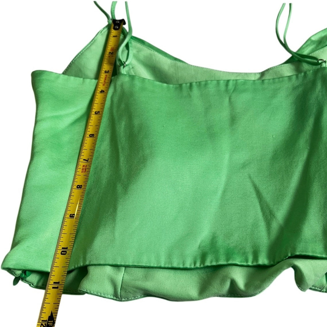 Zara Satin Effect Cowl Neck Crop Top with Corset Boning M