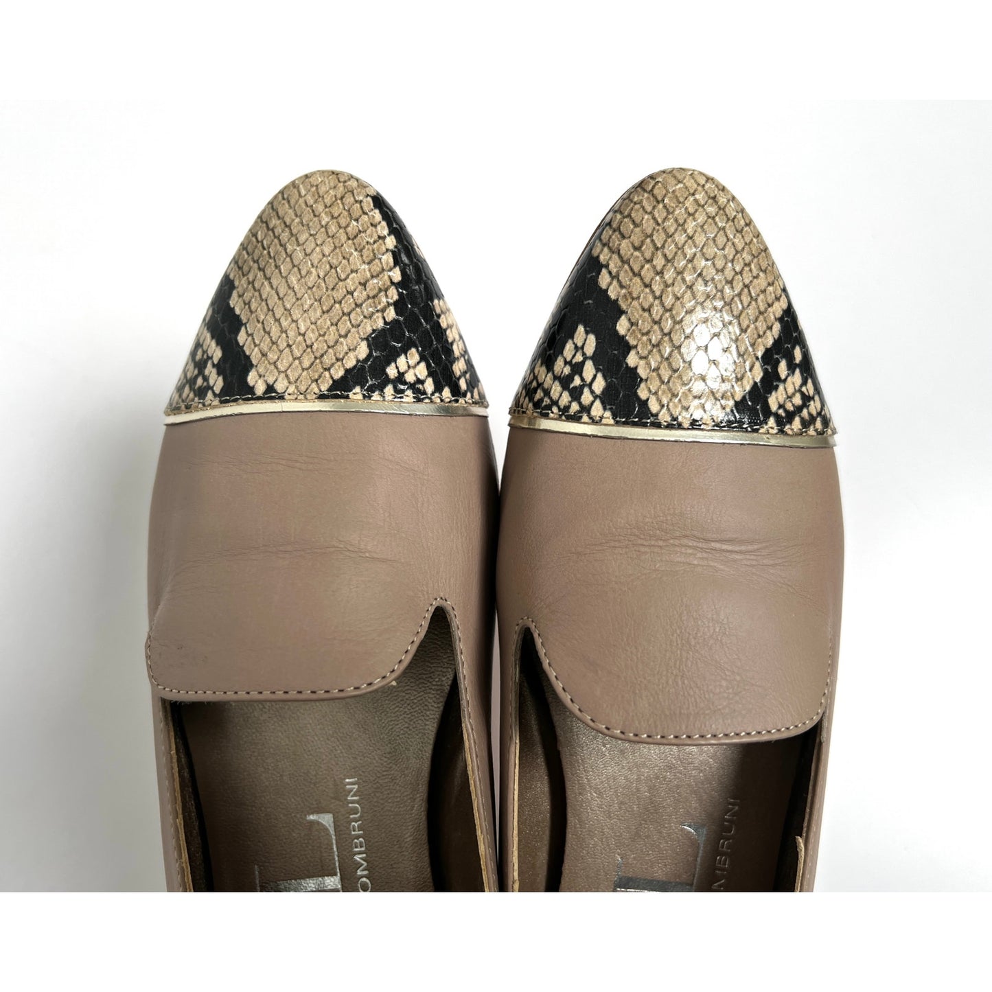AGL Attilio Giusti Leombruni Taupe & Snake Cap-Toe Loafer 7