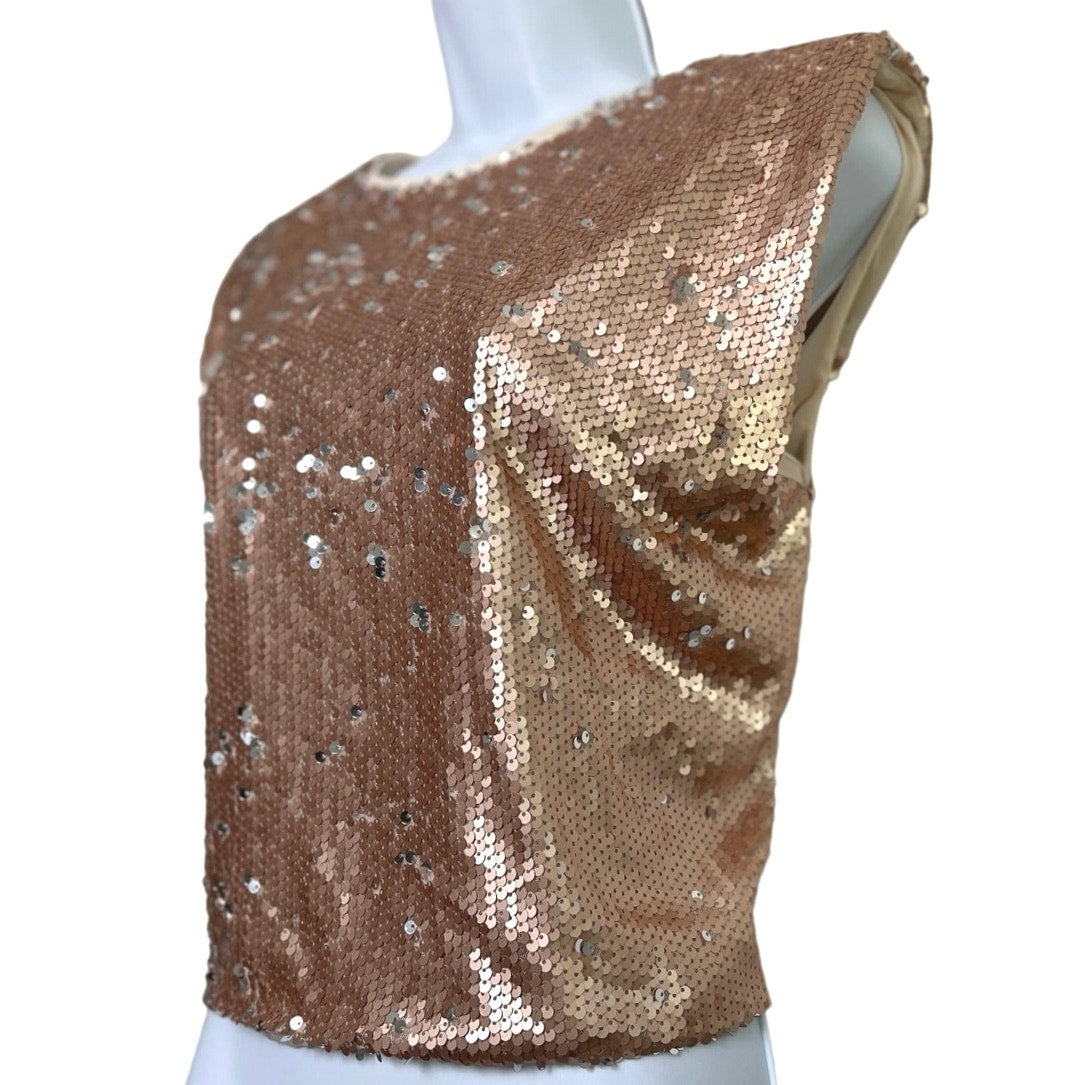 Vestique Sequin Rose Gold Make a Toast Top/L