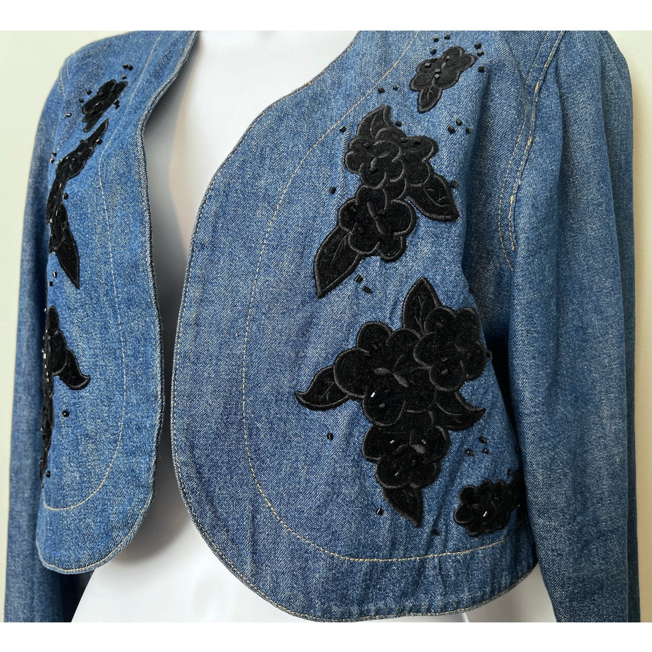 Vntg Y2K Lizwear Petite Liza Claiborne Denim Cropped Jacket