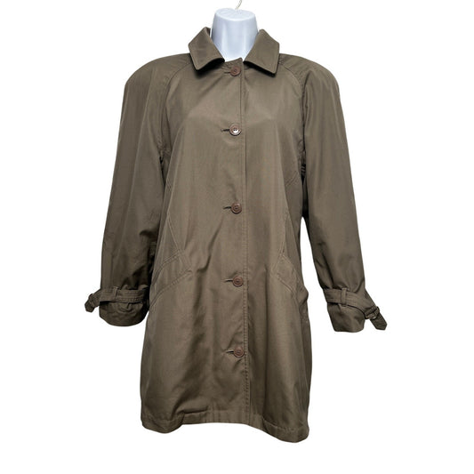 Vintage Misty Harbor Fur Lined Cropped Trench Coat Size 8