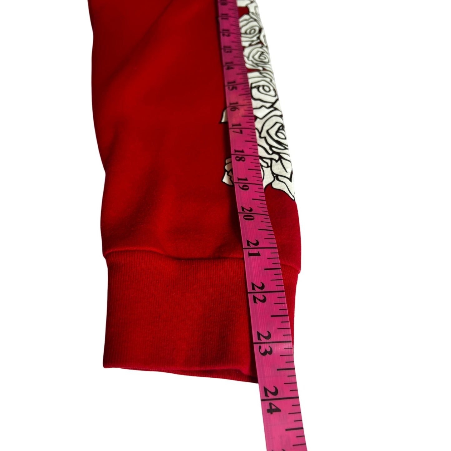 Selena Official Merch Floral Sleeve Red Hoodie M