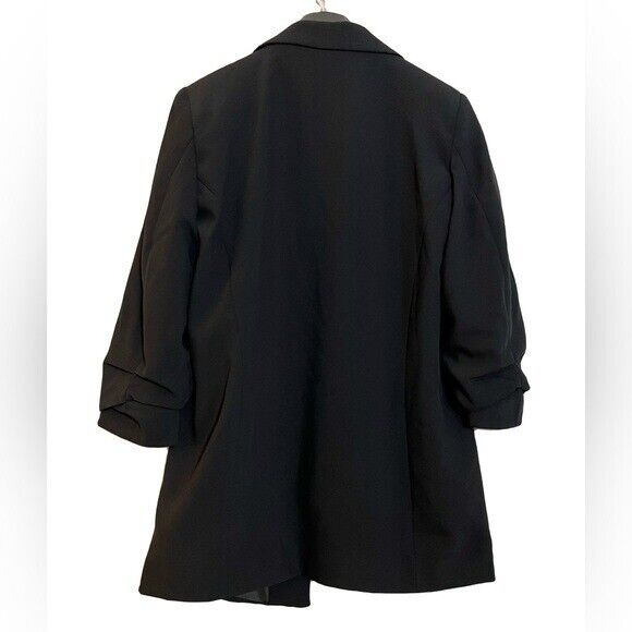 River Island Black Blazer w/ Ruched Sleeves Size US 4
