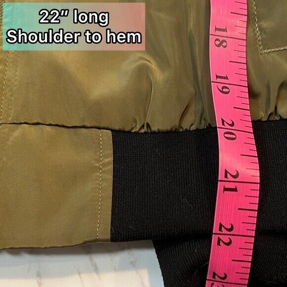 Love Tree Olive Green Bomber Jacket Size Medium