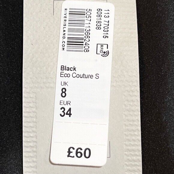 River Island Black Blazer w/ Ruched Sleeves Size US 4