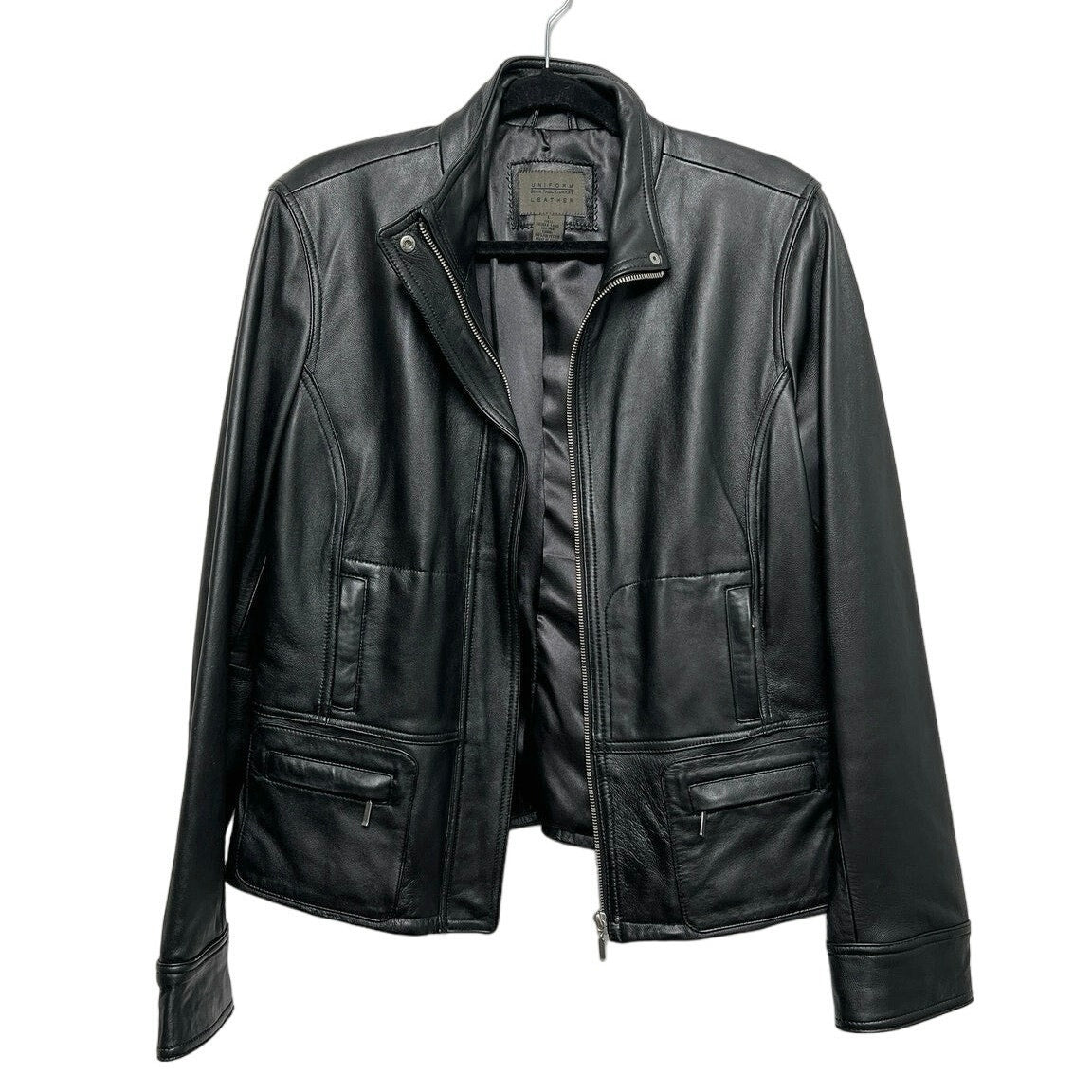 John Paul Richard Uniform 100% Leather Stand-Collar Jacket/L