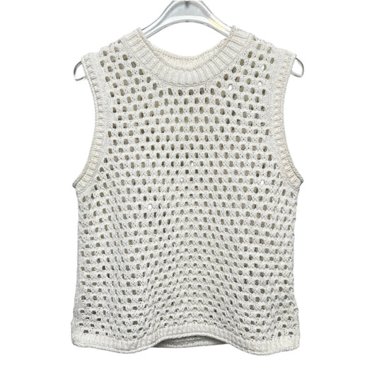 Madewell Open-Knit Crochet Sweater Vest Ivory - M