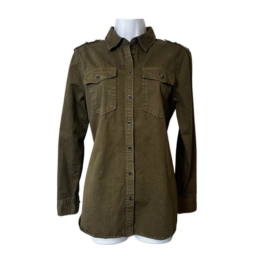 Banana Republic 100% Cotton Dillon Shirt Small Olive