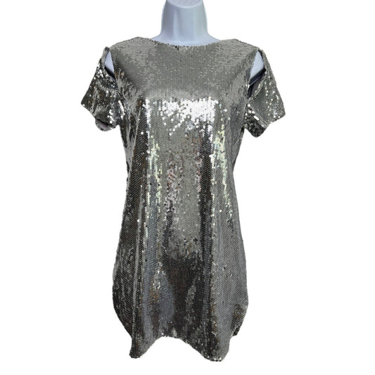 VICI Silver Sequin Exclusive x Fate Mini Dress/M