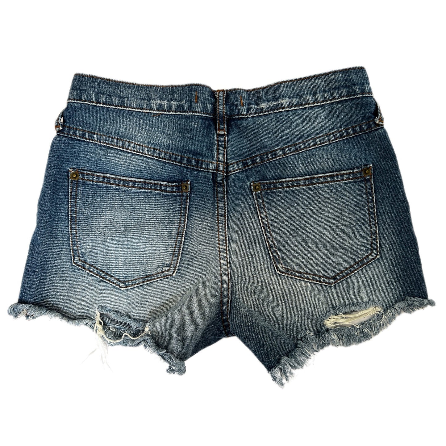 Free People Mid Rise Distressed Denim Shorts/25