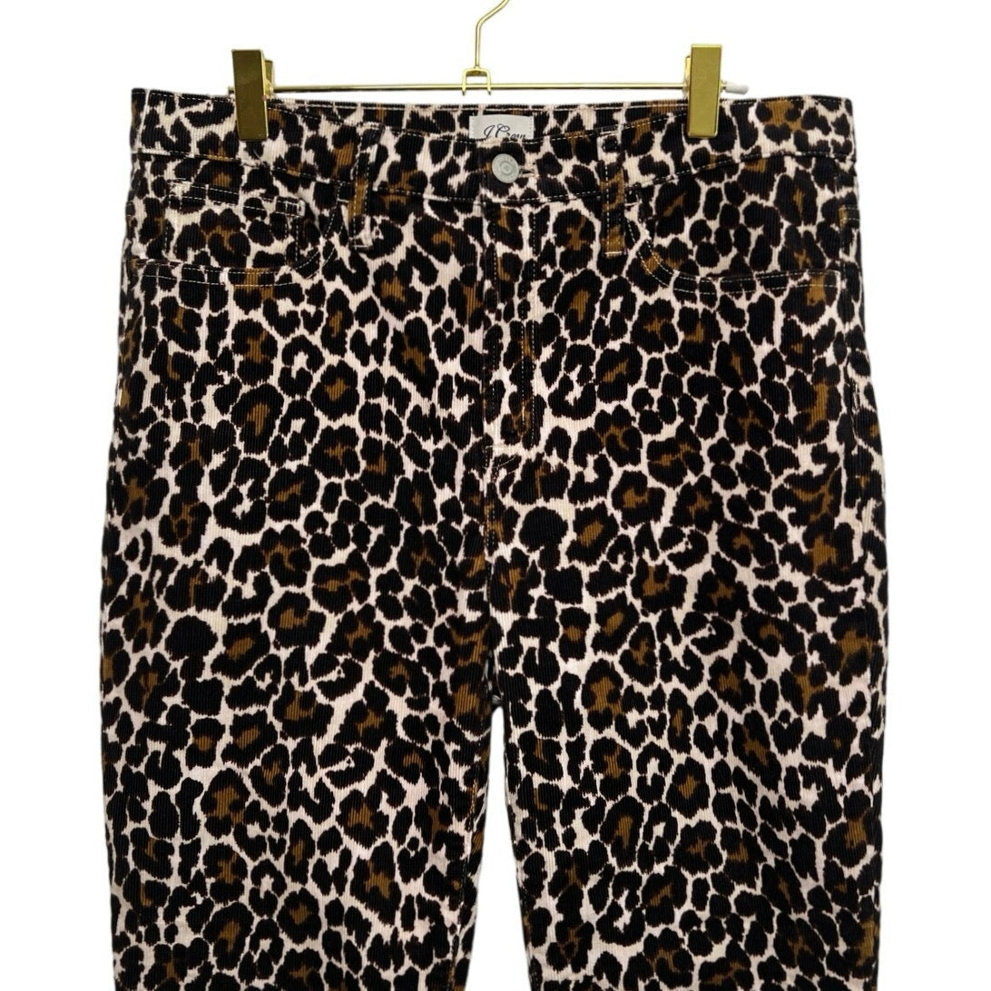 J.Crew Leopard Print Corduroy Toothpick Pants/29