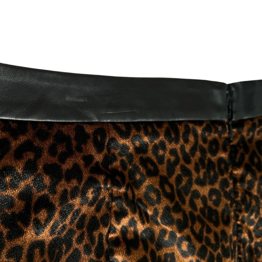 Mynt 1792 Leopard and Faux Leather Skirt - Plus 14W