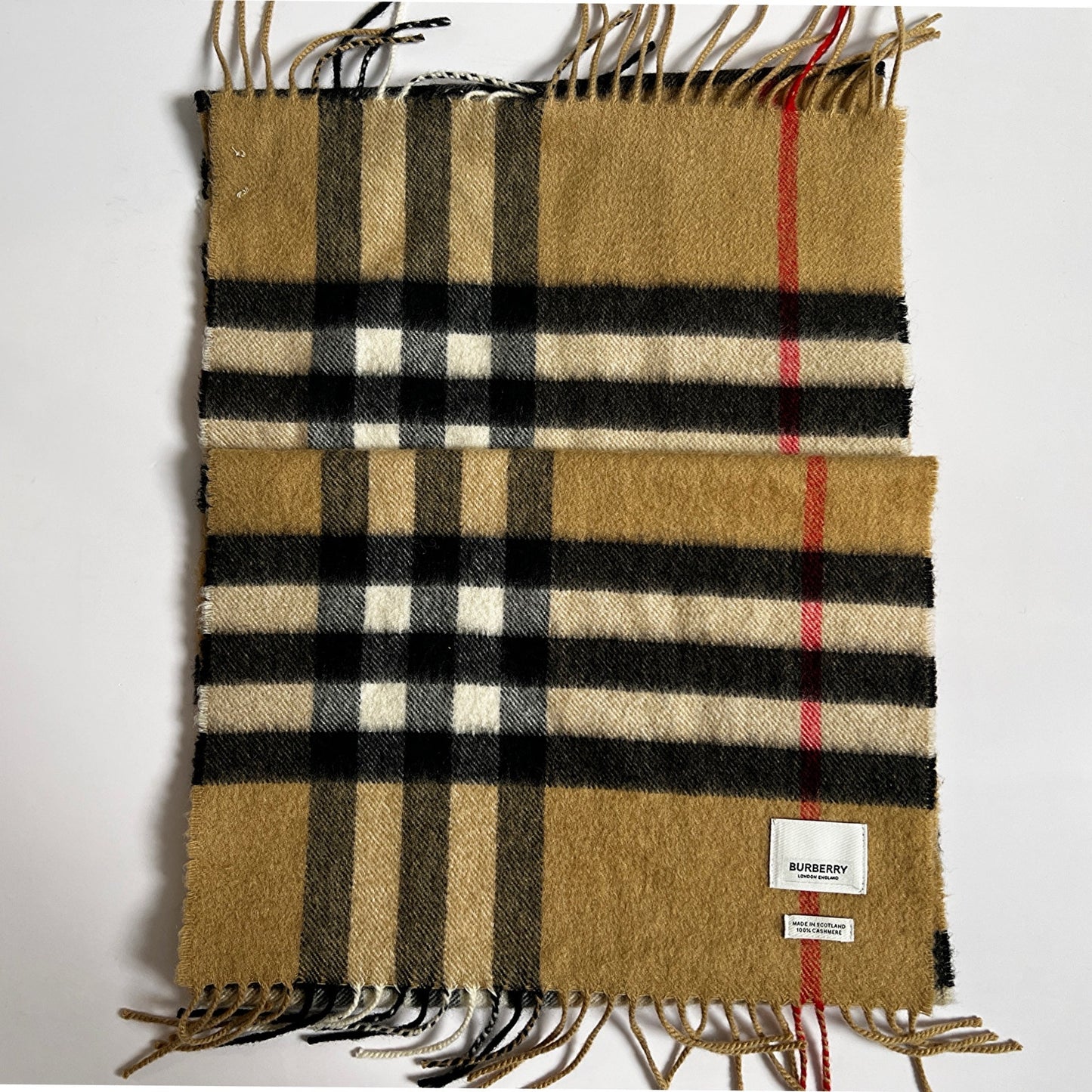 Burberry Nova Check Plaid Cashmere Scarf Authentic