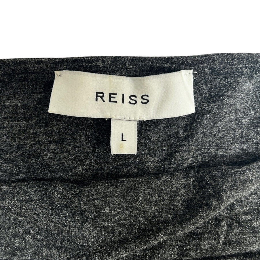 Reiss Evelyn Jersey Draped Dress Charcoal Large