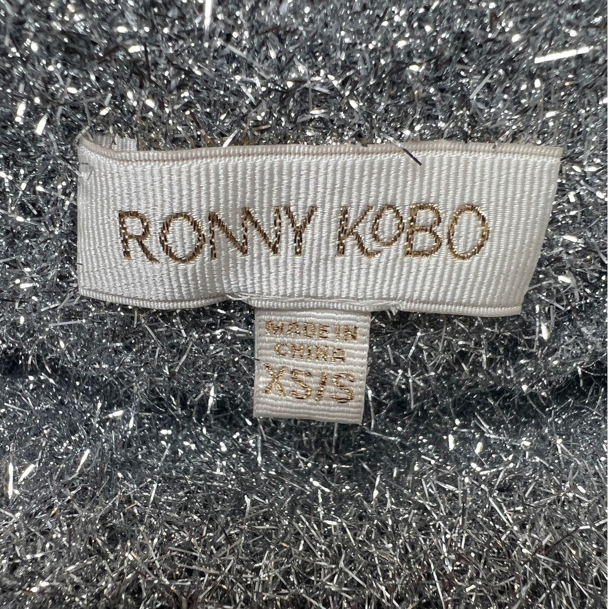 Ronny Kobo Sweater Dress Mini Party Crewneck Metallic Silver XS/S
