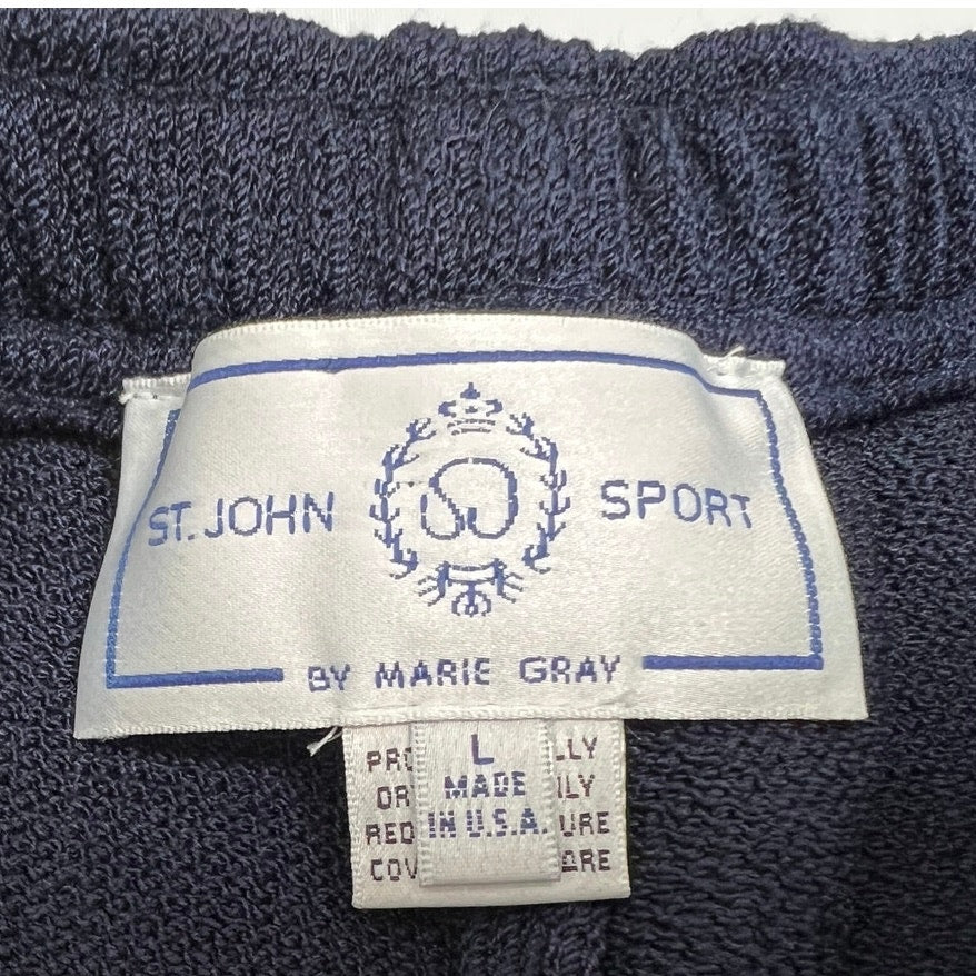 Vintage St. John Sport Knit Navy Wide Leg Joggers-L