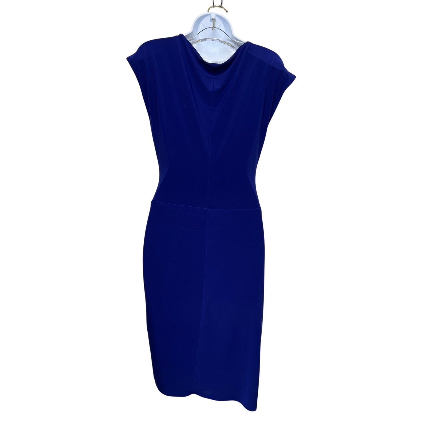 Lauren Ralph Lauren Blue Cap Sleeve Draped Twist-Front Dress