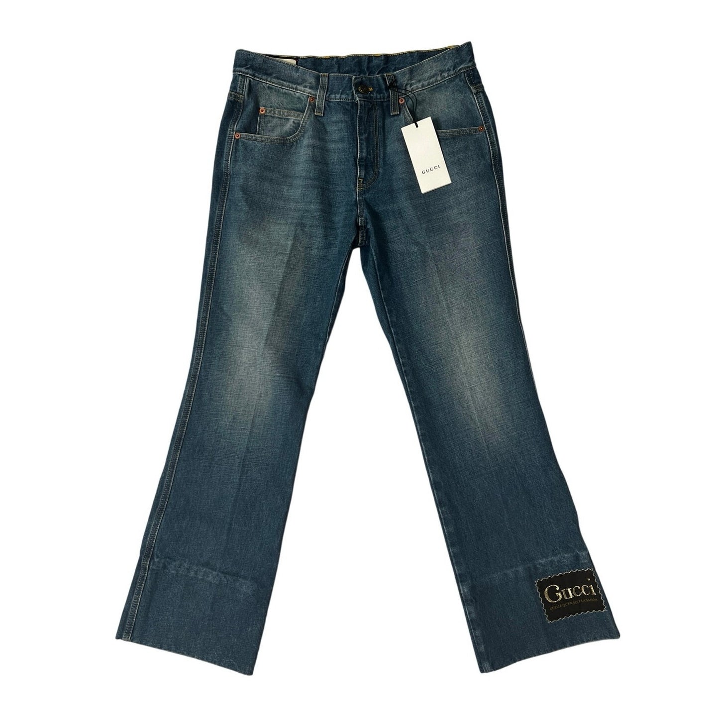 GUCCI Quelle Qu'en Soit La Saison Patch Flair Jeans Women 34