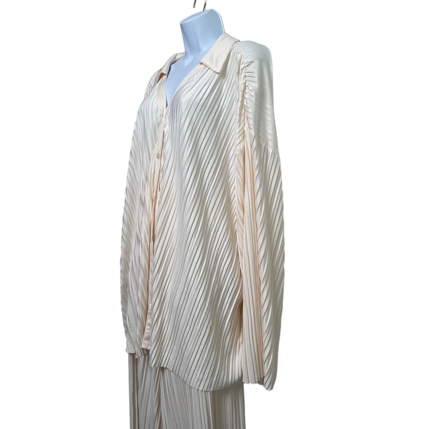 Commense Oversized Leisure Pleated Two Piece Pants and Shirt Set/XL