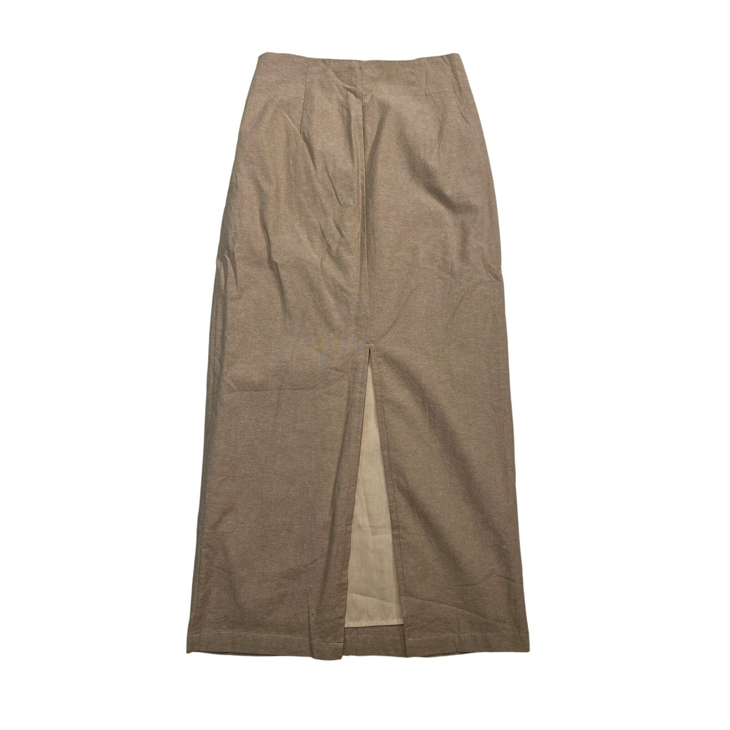 Commense Cotton/Linen Blend Pencil Skirt Khaki