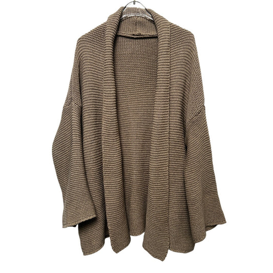 Commense Open Front Knitted Slouchy Cardigan - Tan/M