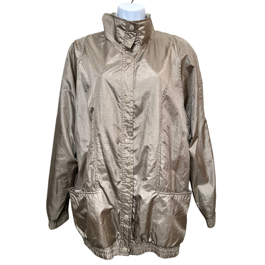 Haband! Vintage 90s Metallic Champagne Windbreaker/L