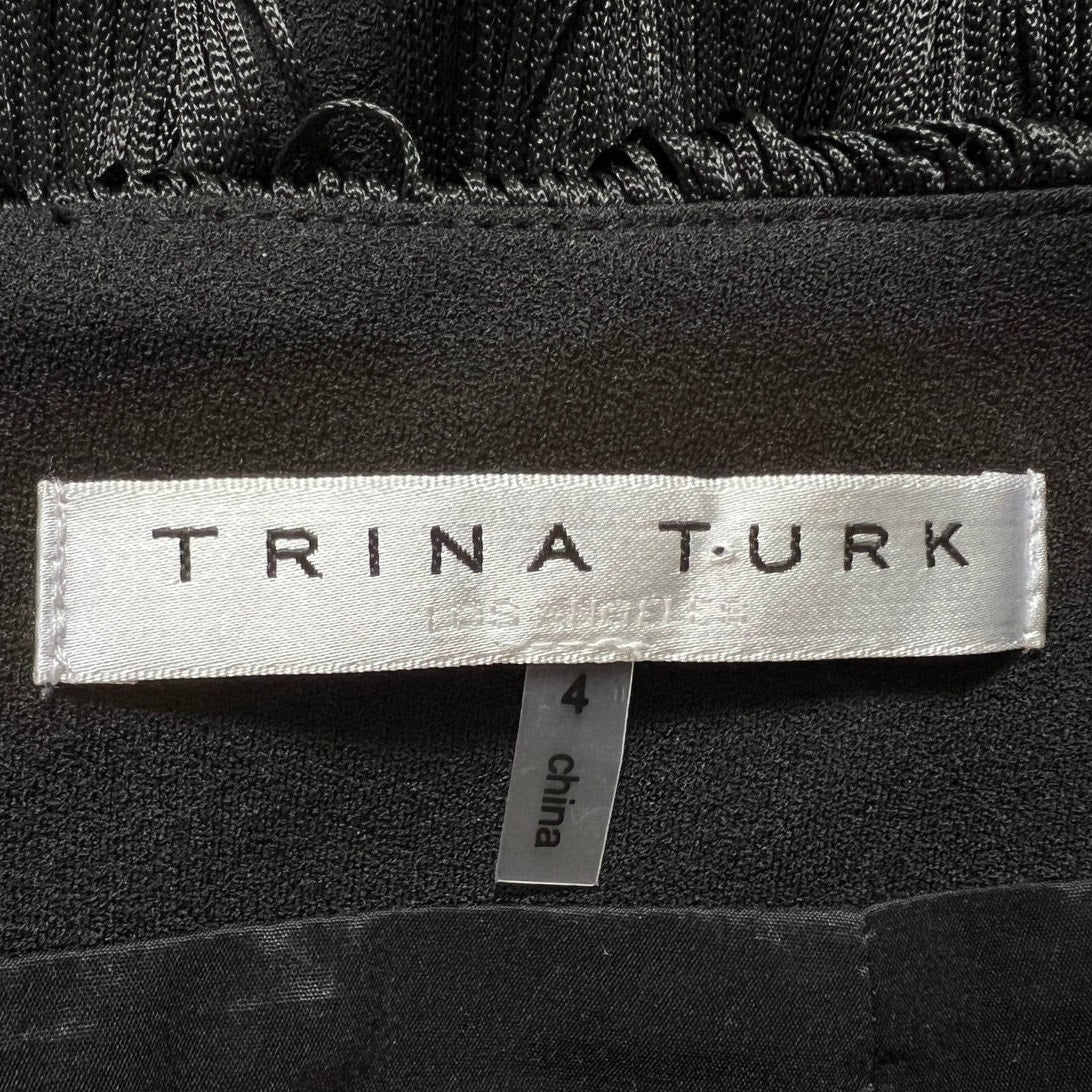 Trina Turk Black Fringe Overlay Mini Skirt - 4