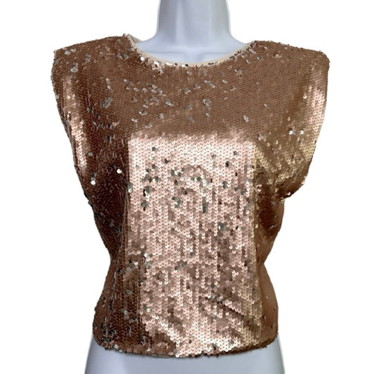 Vestique Sequin Rose Gold Make a Toast Top/L