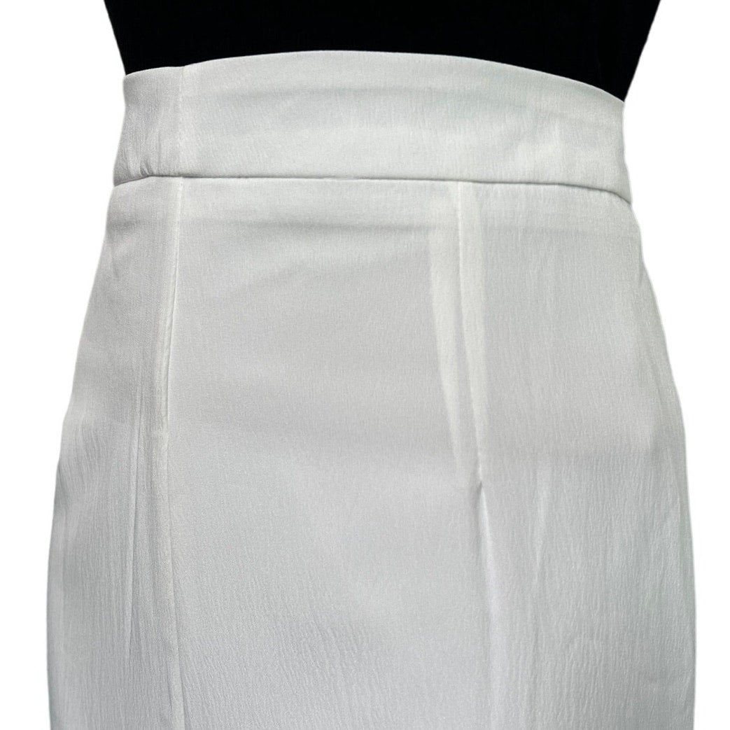 Commense White High Waist Side Slit Maxi Skirt/S