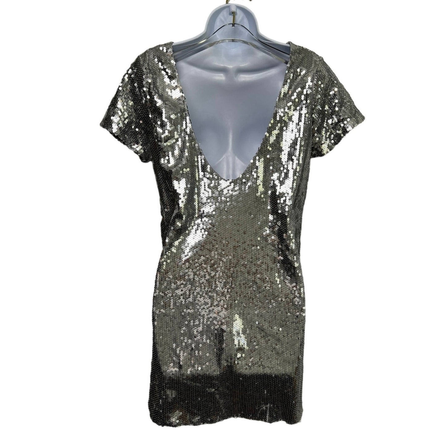 VICI Silver Sequin Exclusive x Fate Mini Dress/M