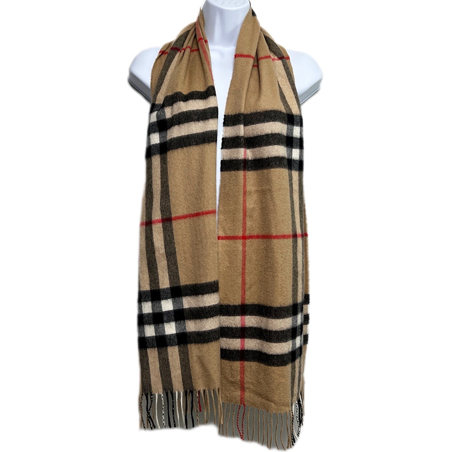 Burberry Nova Check Plaid Cashmere Scarf Authentic