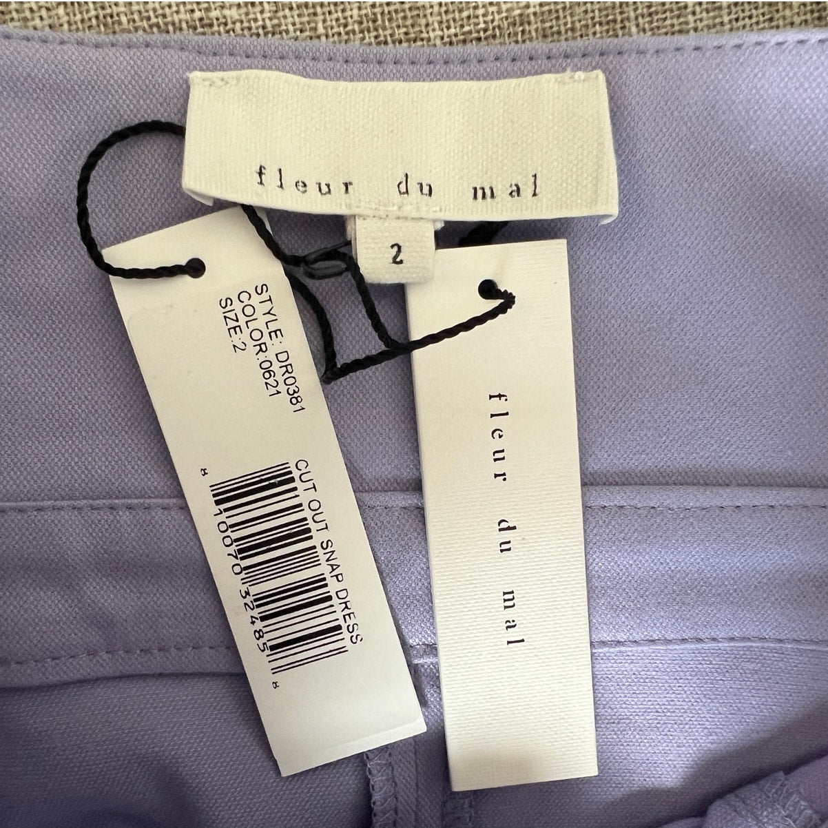 Fleur du Mal Purple Cut-Out Button-Front Mini Dress NWT Size 4