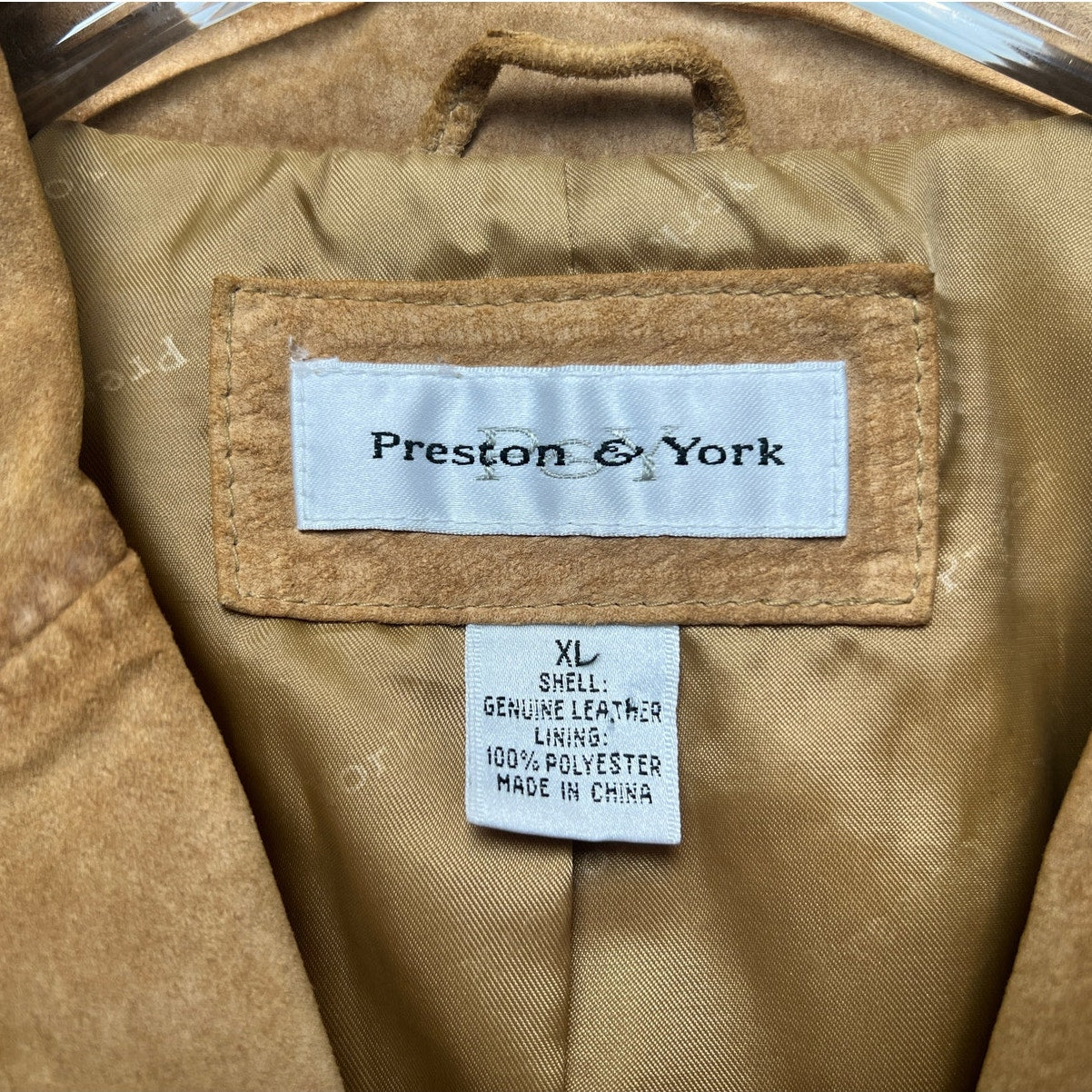 Vintage 90s Preston & York Camel Suede Jacket XL